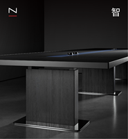 Table de réunion de direction de grande taille de luxe haut de gamme pour 8 à 20 personnes, mobilier de bureau, bois E0, école, bureau à domicile