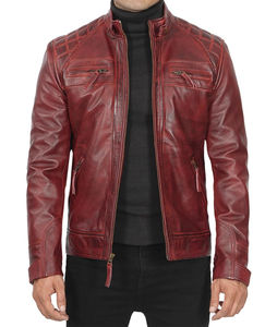 Nouvelles vestes en cuir de style racer personnalisées avec logo tendance pour hommes, veste streetwear vintage personnalisée pour homme - Product Image 3