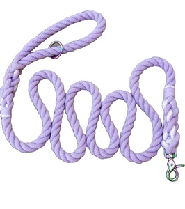 Solid Purple Cotton Dog Rope <b>Leash</b> Customized Colored Cotton Rope Handmade Dog <b>Leash</b> <b>Pet</b> <b>Leash</b> Set - Product Image 1