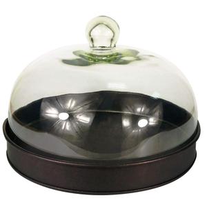 Soporte de madera para servir cupcakes con tapa de cristal en forma redonda para uso en interiores y exteriores, decoración de lujo para la mesa del hogar. - Product Image 3