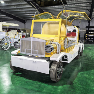 รถเข็นงานศพ4ล้อไฟฟ้ารถลากรูปม้าสีทองสไตล์วินเทจ - Product Image 3