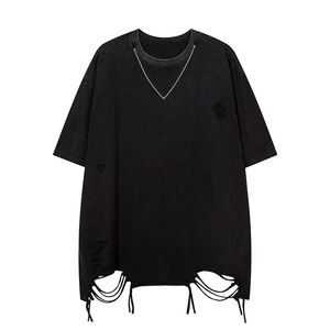 Camisetas personalizables para hombre con efecto desgastado, 100% algodón, estilo urbano, impresión personalizada, todos los colores disponibles, camisetas con efecto desgastado. - Product Image 3