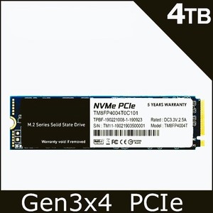 M.2 NVMe PCIe Gen3x4 <b>SSD</b> 4TB Solid State <b>Drive</b> <b>Internal</b> for Laptop TM8FP4004T0C101 New - Product Image 1