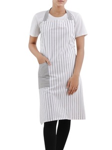 Tablier de cuisine sans manches en coton 100% teint en fil, gris, 70x90cm, logo personnalisé accepté, tissu denim PE LDPE PU PVC - Product Image 2