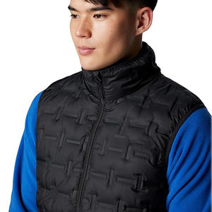 เสื้อกั๊กแจ็กเก็ตขนเป็ดสำหรับผู้ชายเสื้อแจ็คเก็ตขนสัตว์ซักสีพื้นมีซิประบายอากาศกันลม - Product Image 4