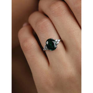NOVAMART Fine Premium 925 Pure Sterling <b>Silver</b> <b>Rings</b> for Women Oval Princess Cut Diamond Invisible Geometric Engagement Also <b>Men</b> - Product Image 4