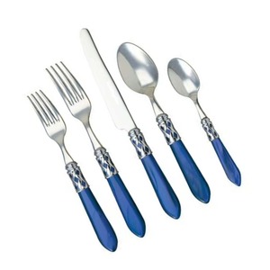 Ensemble de 4 couverts en acier inoxydable Ensemble de couverts idéal pour cuisine de table Hôtel Usage domestique Ensembles de couverts plaqués couleur argent Poignée 2 couleurs - Product Image 5