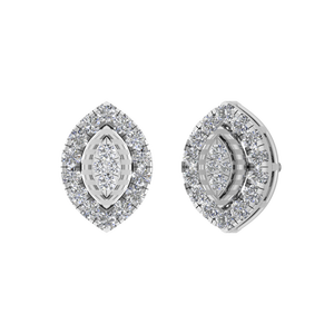 Luxury Moissanite <b>Stud</b> <b>Earrings</b> 950 Platinum <b>Fine</b> Jewelry Marquise Cluster Design Luxury Look Wedding Anniversary Party - Product Image 2