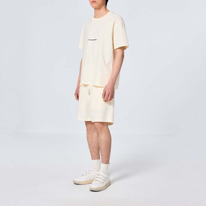 100%Cotton <b>Knitted</b> Man Two Piece Short <b>Sets</b> Plain T Shirt and Shorts Print Logo Summer Casual Clothing Men's <b>Sets</b> - Product Image 6