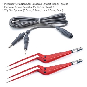 Pinzas Bipolares Europeas de Bayoneta Ultra Antiadherentes de Primera Calidad, Instrumentos Quirúrgicos Electroquirúrgicos Reutilizables de Acero Inoxidable de 3 Metros - Product Image 1