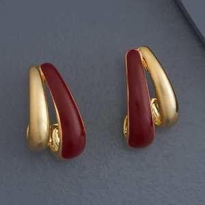 Trendy Religious <b>Stud</b> and Hoop <b>Earrings</b> Geometric Zinc Alloy with Zircon Pearl and Diamond for Parties and Gifts-179117 - Product Image 1