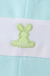 Robe de bébé lavable de haute qualité vert menthe lapin broderie Jonjon barboteuse Premium coton une pièce tenue US Made - Product Image 6