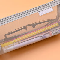 Trousse à crayons fantaisie en maille de nylon transparente avec fermeture éclair, personnalisable (couleur et logo), pour l'école et le bureau – Nouveauté très demandée