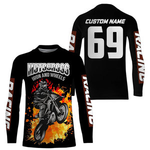 Polo de course de moto personnalisé en sublimation, vêtements de sport, maillot avec nom d'équipe de motocross, vêtements automobiles - Product Image 1