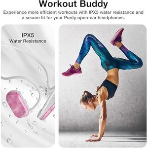 UU000154 Auricolari Sportivi Wireless Bluetooth Bianchi Open Ear con Doppio Microfono e Vera Conduzione Aerea - Product Image 6