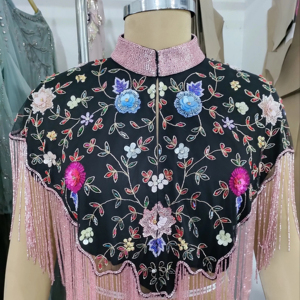 Handmade Vintage Flapper Party Shawl Wraps Sequin Beaded <b>Bolero</b> Embroidered Evening Cape for Bridal Cover Ups <b>Fur</b> Shawls for - Product Image 1