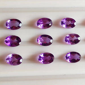 Venta al por mayor de amatista brasileña natural 6X8mm forma ovalada suelta púrpura semipreciosa piedra preciosa cuarzo piedra cortada lote de piedras preciosas - Product Image 1