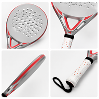 Raquette de padel en fibre de carbone 3K, noyau souple en EVA, légère, puissante et contrôlable, pour jeu en intérieur et en extérieur.
