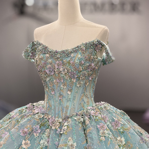 Vestido de Quinceañera Azul Claro con Lentejuelas y Tul, Estilo Princesa, Corsé Transparente con Cuentas, para Fiesta de 15 Años, Estilo Vintage - Product Image 4