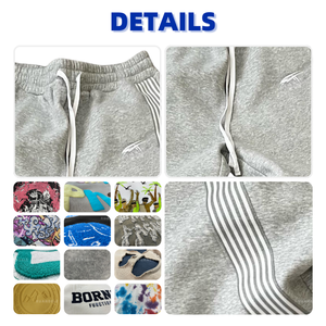Pantalon de jogging gris en toile anti-plis pour homme avec bandes latérales, taille élastique, braguette zippée, coupe décontractée, en coton tricoté, idéal pour l'automne - Product Image 5