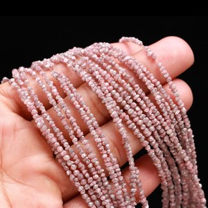 Perle de diamant naturel rose de 2-3 mm, diamant brut non taillé avec certificat IGI, excellente et bonne taille pour la fabrication de bijoux - Product Image 2