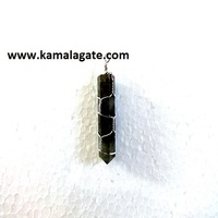 Pendentifs élégants en laiton argenté avec améthyste à point unique enroulée dans du fil, artisanat tendance en pierre de cristal