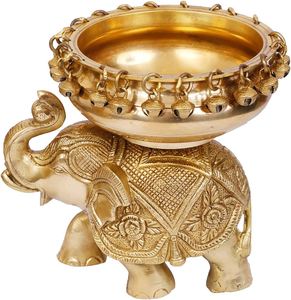 Cuenco étnico Urli de latón con campanas, pieza de exhibición para Diwali Deshara, cumpleaños, boda, aniversario, casa, regalo de calentamiento - Product Image 6
