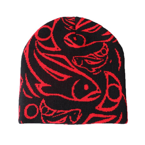 Design Your Own Customized Jacquard Knit <b>Beanie</b> Hat Custom Logo Sublimation Printed Solid Pattern Winter Hat for Unisex Adults - Product Image 1