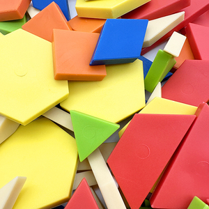 250 Piezas de Bloques de Plástico Suave TPR para Rompecabezas Geométricos, con Patrones Sólidos, 6 Formas y 6 Colores, para Niños de 2 a 4 y de 5 a 7 Años - Product Image 1