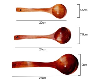 Cuillères en bois noires SERVEUR À SALADE EN BOIS LOT DE 2 KETCHENWAR UNIQUE FAIT À LA MAIN - Product Image 2