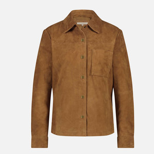 Haute qualité hommes en cuir véritable daim chemise à manches longues Style Vintage décontracté bouton en cuir daim chemise - Product Image 1
