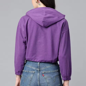 Sudadera Corta con Capucha de Manga Larga para Mujer, Sudadera de Invierno de Alta Calidad, Diseño Forrado de Poliéster/Algodón, Fabricante de Pakistán - Product Image 2