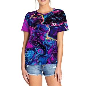 Ropa lisa de gran tamaño de algodón sublimado con estampado de camisa Woment en blanco personalizada - Product Image 4