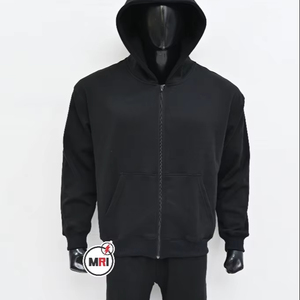 Pantalon de survêtement en coton personnalisé Ensemble de jogging à capuche et fermeture éclair Ensemble de survêtements 2 pièces Survêtements surdimensionnés pour hommes - Product Image 1