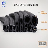 Bande d'étanchéité composite EPDM à trois couches avec bande en acier pour armoire de machines, conteneur, étanchéité industrielle, OEM personnalisé