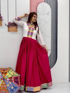 Navratri Special Long Gown With Gamthi work with multi <b>gota</b> patti and kodi lace touch up - Product Image 4