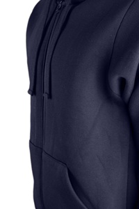 Sweat-shirt à capuche zippé pour homme, 5 % polyester, 95 % coton, 320 GSM, trois couches, couleur marine - Product Image 4