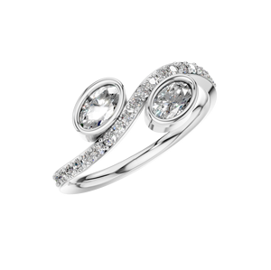 14K oro sólido corte ovalado IGI certificado laboratorio crecido diamante doble bypass anillo para mujeres lujo boda aniversario regalo joyería - Product Image 1