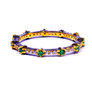 Personalizado 925 plata esterlina Tsavorita Topacio blanco piedra preciosa asequible barato clásico señoras desgaste banda anillo - Product Image 3