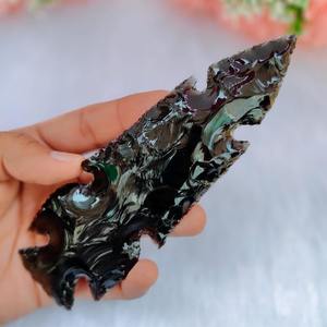 Hermosa Daga de Obsidiana Negra de 6 Pulgadas Tallada a Mano, Figura Decorativa Premium Hecha a Mano, Amuleto Wiccano - Product Image 4
