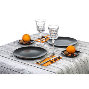 Nappe blanche 100x100cm à motif Madera, papier professionnel, emballée sous film rétractable et codée, B2B - Product Image 1