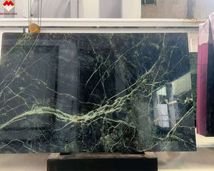 แผ่นหินอิตาลีคริสโซเบอรีล ลายหินอ่อนสีเขียวเข้ม แผ่นหินอ่อนสีเขียวมรกต สำหรับเคาน์เตอร์ครัว - Product Image 1