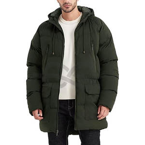 Manteau d'hiver long pour hommes, veste matelassée à capuche, parka chaude et résistante au froid pour les activités de plein air - Product Image 1