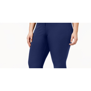 Alfani Pantaloni a sigaretta da donna taglie forti, blu, a vita alta, XL, casual, da ufficio, con stampa tie-dye, invernali - Product Image 2