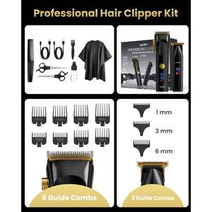 Set Profesional de Cortadora de Pelo Inalámbrica Recargable con Pantalla LED, Batería con Indicador de Nivel y Manual en Francés, para Uso Doméstico, Ideal para Regalo - Product Image 3