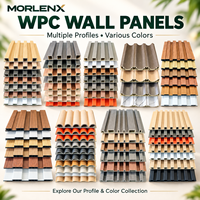 Panneau mural cannelé WPC MORLENX aspect marbre bleu, noir et or, vente en gros, revêtement décoratif intérieur pour bars et halls d'hôtels