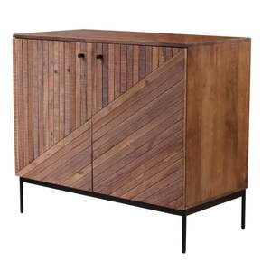 Mueble de Almacenamiento de Diseño Moderno Estilo Rústico de Madera de Mango para Bar en Casa, Comedor, Sala de Estar, Ecológico, Hecho a Mano, Color Negro - Product Image 3