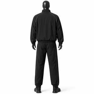 Custom <b>Black</b> Tracksuit Men <b>Windbreaker</b> Jacket & Pants Set Lightweight Training Jogging Suit OEM Sportswear - Product Image 5