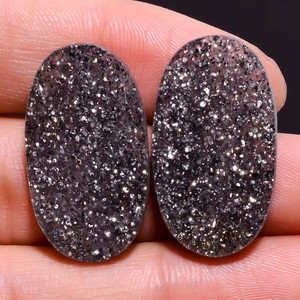 Piedra solar negra Natural de grado superior, piedra preciosa suelta de forma ovalada hecha a mano de alta calidad para joyería, pulsera, fabricación de collares - Product Image 3