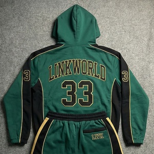 Ensemble de jogging en molleton d'hiver sur mesure OEM, 100% coton, coupe ample, ensemble sport 2 pièces (hoodie et short) pour homme - Product Image 4